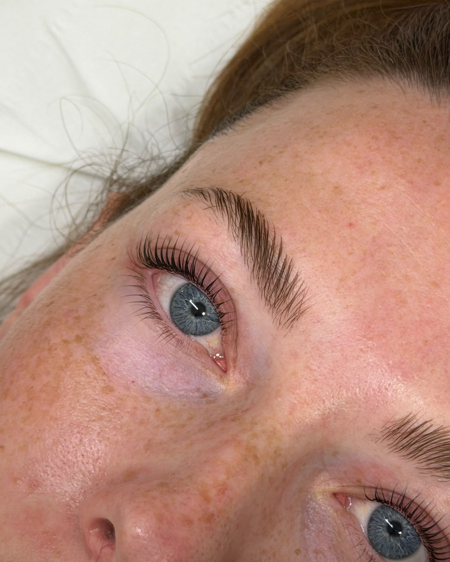 Lash lift and brow lamination result