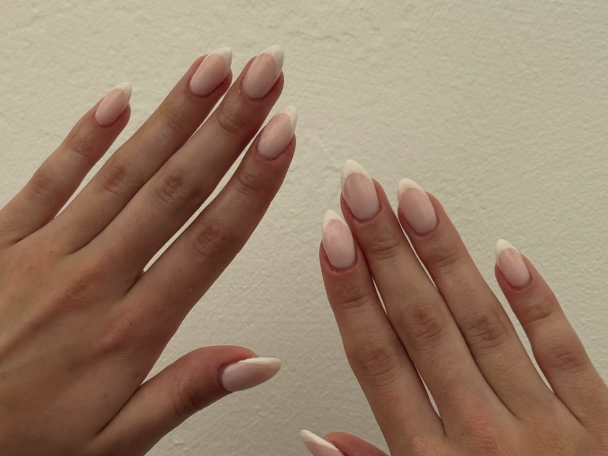 Soft French tip nails